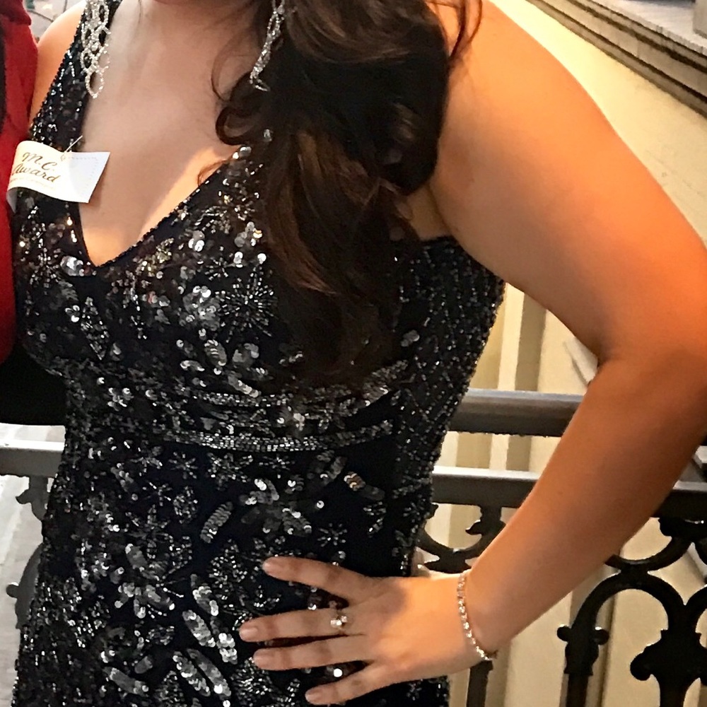 Dark Blue Sequin Gown (Primavera Brand)